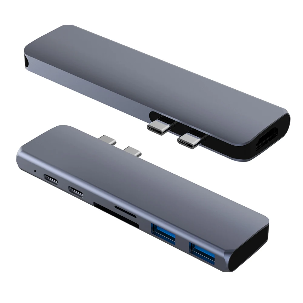 USB C концентратор type C Thunderbolt 3 адаптер USB-C док-ключ с HDMI 4K PD USB 3,0 SD TF кард-ридер для MacBook Pro Air 13 15