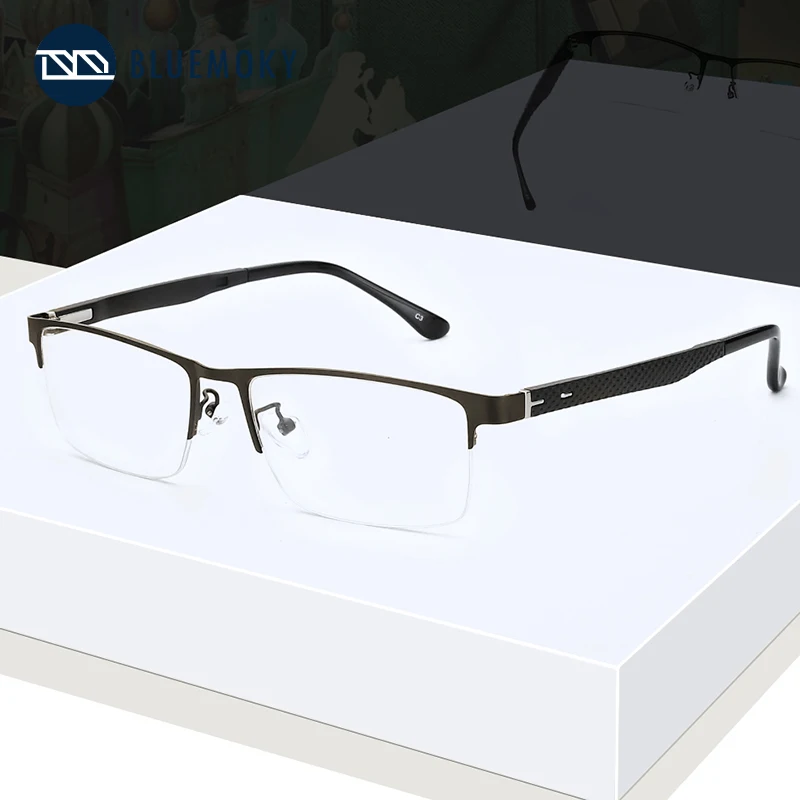 Мужские квадратные очки без оправы BLUEMOKY оправа для очков по рецепту при