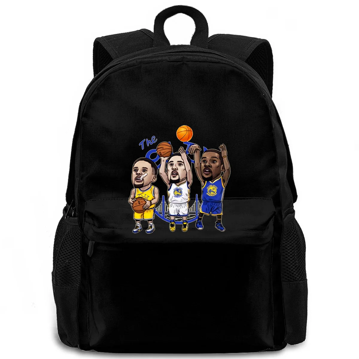 

Klay Thompson Steph Curry Kevin Durant Cartoon Golden State White Harajuku Rick women men backpack laptop travel school