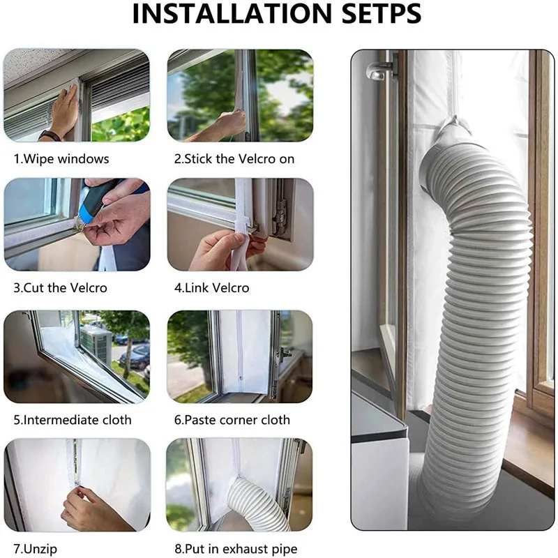 

Universal Air Lock Window Seal Cloth Plate 3/4/5m Hot Airs Stop Conditioner Outlet Window Sealing Kit for Mobile Air Conditioner