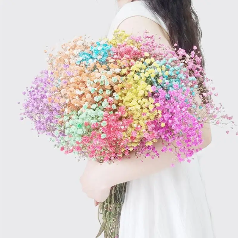 

100g Artificial Flowers Dried Babysbreath Flower, Cute Pink Room Bedroom Balcony Gazebos Home Wedding Easter Decor Accessories