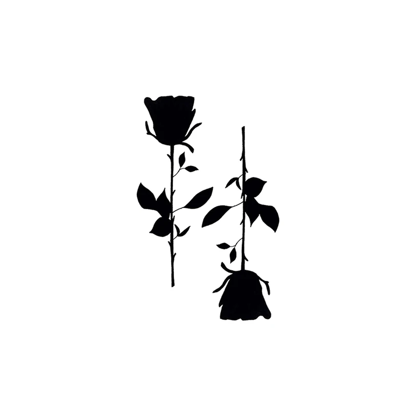 

Водостойкая Временная тату-наклейка, черная пикантная Роза, искусственные татуировки флэш-тату, руки, груди, шеи, боди-арт для женщин и мужчи...