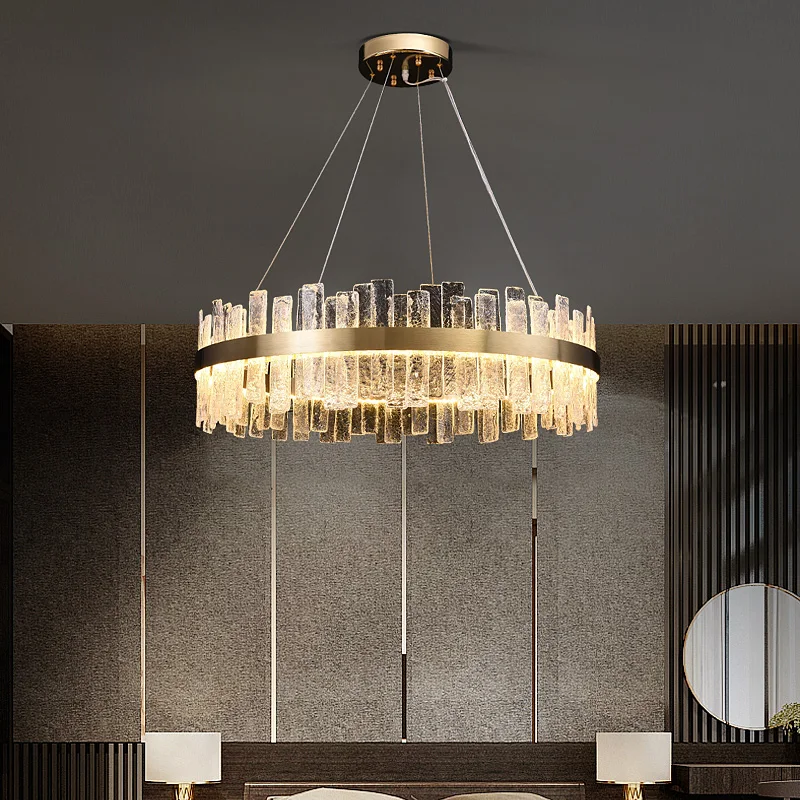

New K9 Crystal Chandeliers Gold Chandelier Lighting Hang Lamp Cristal Luster Kitchen Island Led lights Indoor Light Fixtures