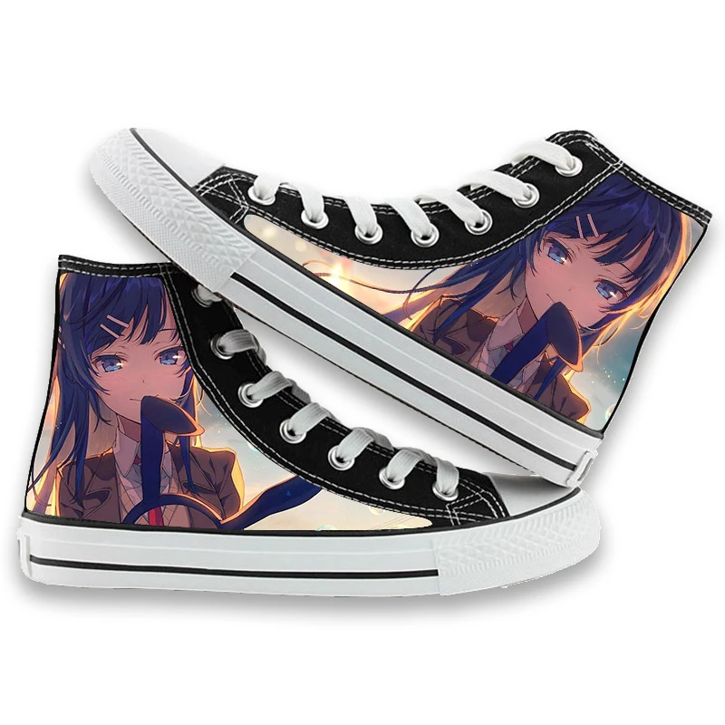 

High-Q Unisex Anime Cos Seishun Buta Yaro wa Yumemiru Shoujo no Yume wo Minai SHOES plimsolls canvas shoes Rope Soled Shoes