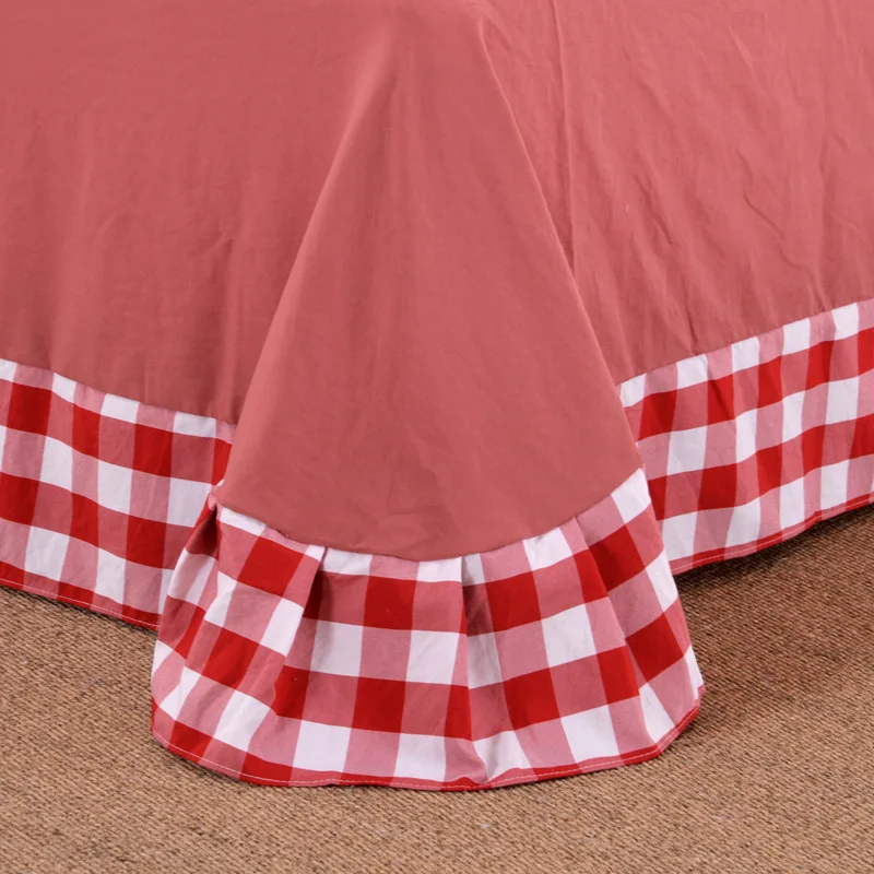 Claroom красная клетчатая юбка-кровать простая Мягкая юбка для кровати Комплект