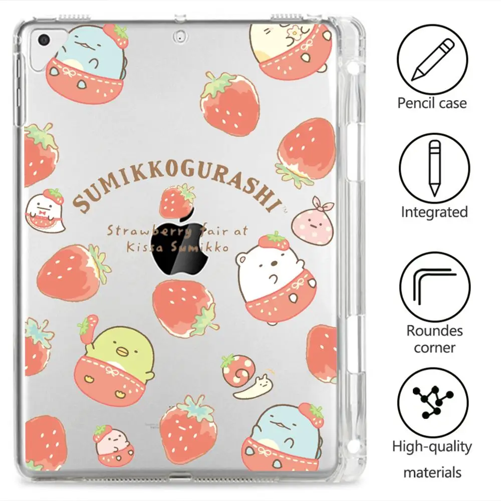 

Animal Fruit For iPad Pro 11 2020 Funda With Pen Slot Tablet Case Clear Soft Cover iPad 7th Generation iPad Air 1 2 Case Mini 5