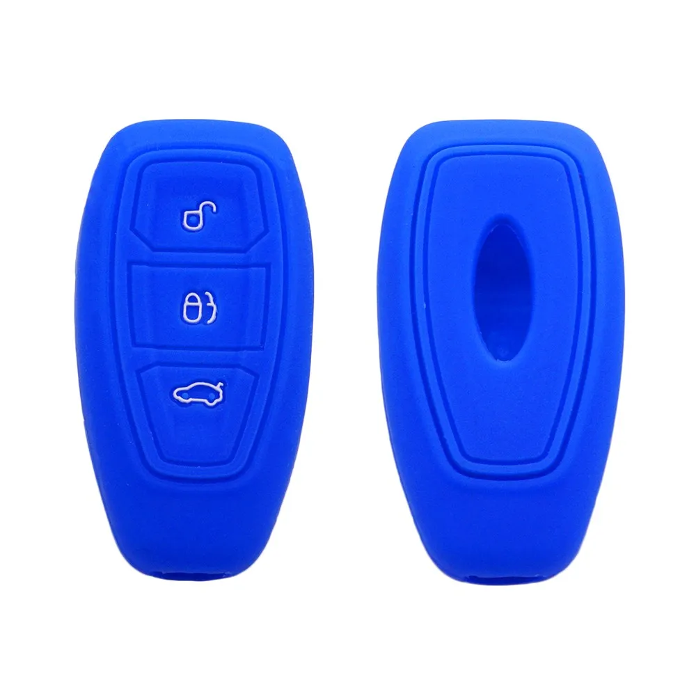 

Cocolockey Silicone Car Key Case Cover for Ford Mondeo Focus Fiesta Kuga C-Max S-Max MK3 Auto 3 Buttons Keyless Protector Fob