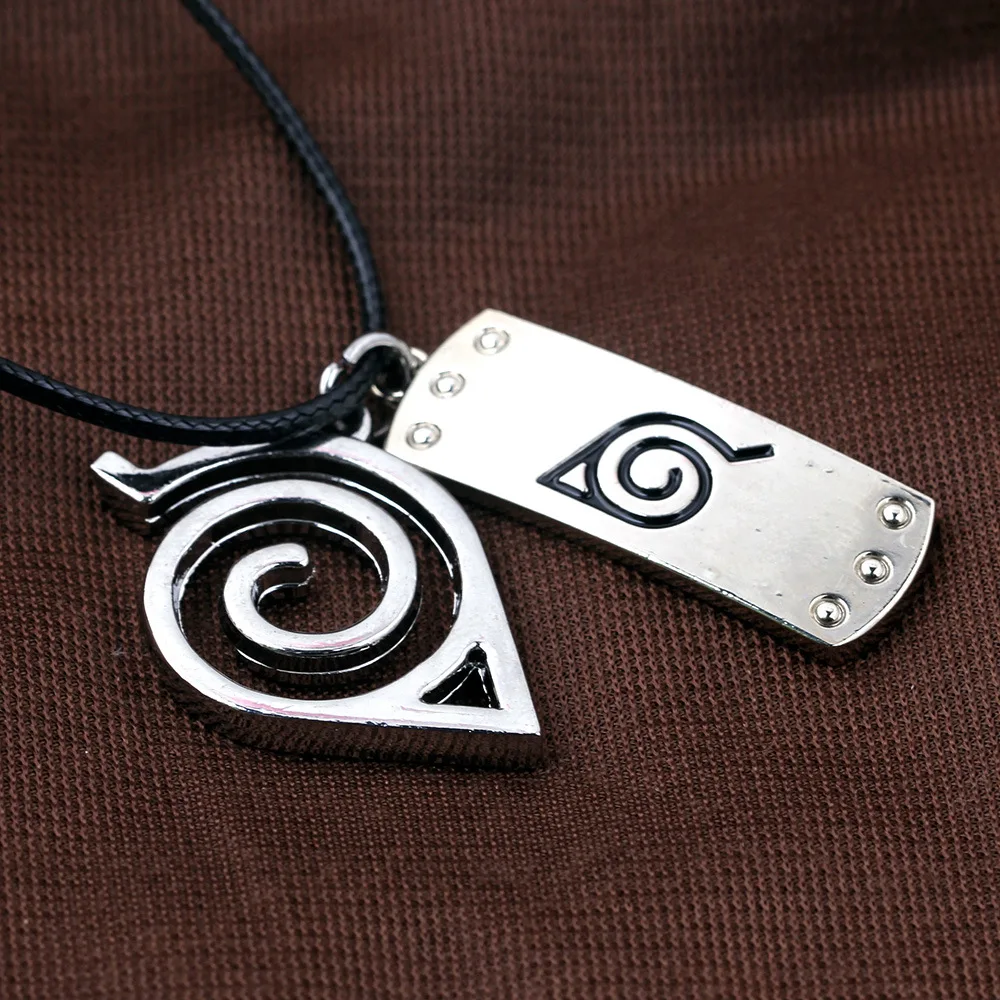 Аниме Uzumaki Naruto Цепочки и ожерелья с логотипом Konoha аниме Металл Аксессуары для