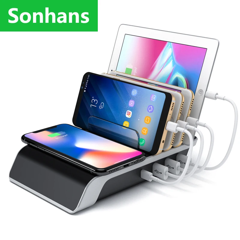 

45W 3 Ports USB Charger Quick Charge Wireless Charger For Smartphone IPhone 11 12 13 Pro Max Samsung Ipad Tablet