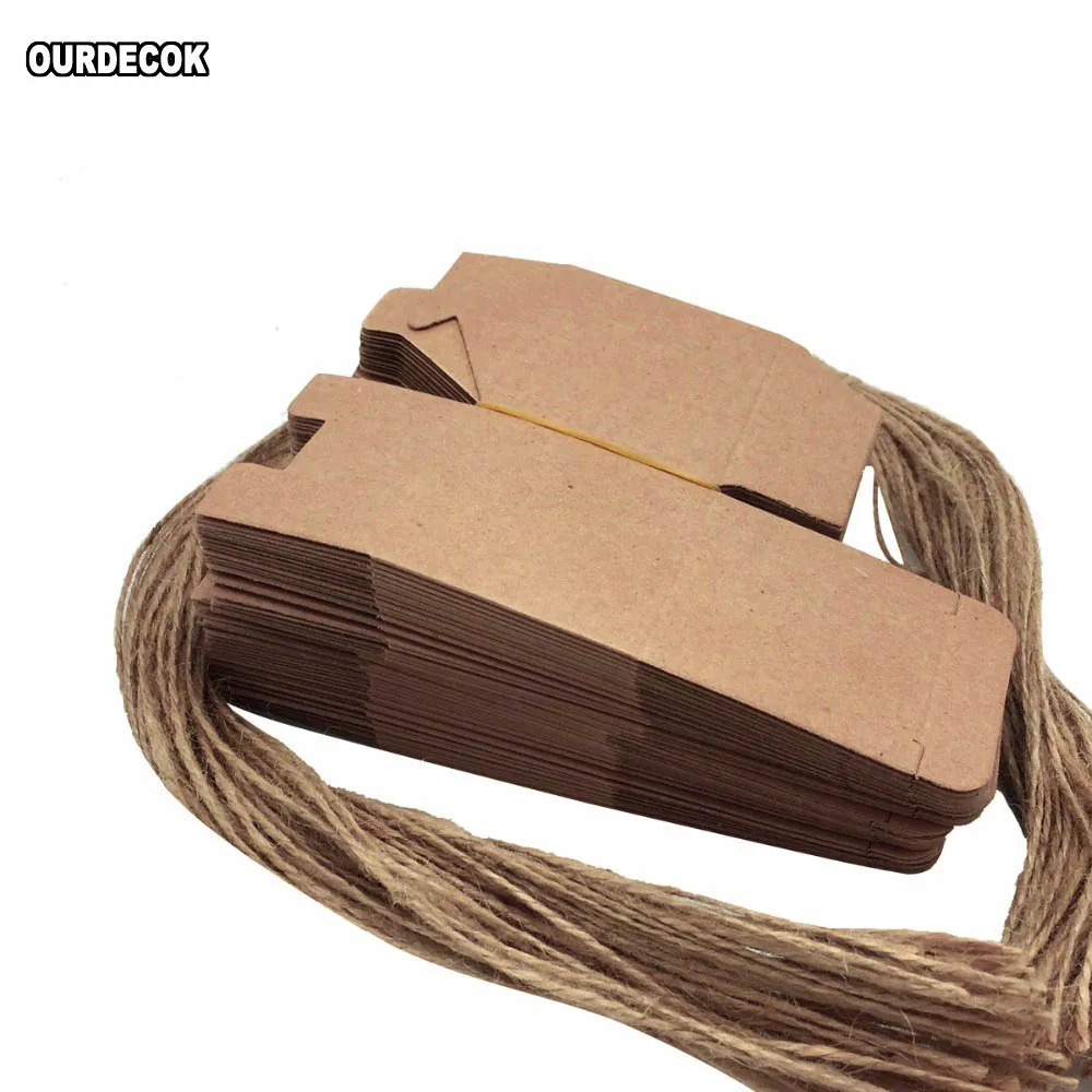 50 миниатюрных квадратных коробок для конфет из крафт-бумаги свадебные