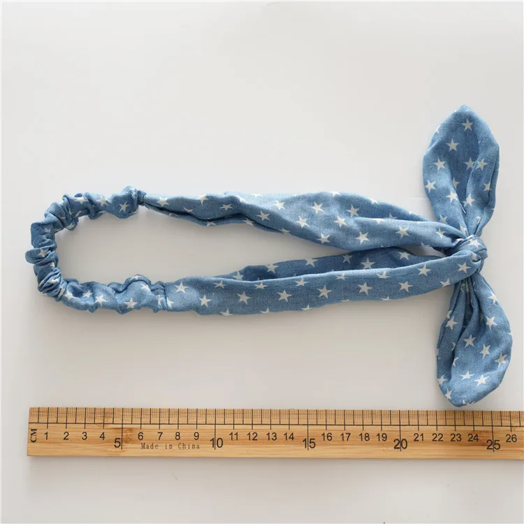 

Fashion Rabbit Ears Elastic Hair Band Women's Headband Denim Stretch Headband Japan and South Korea Headwear New Arrival