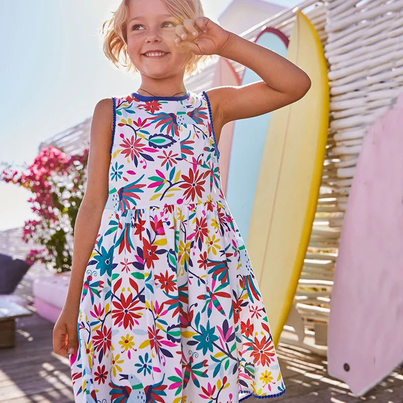 

Children's Clothing Dress Wholesale Summer New Girls Dress Cotton Cartoon Floral Print Dress girls dress