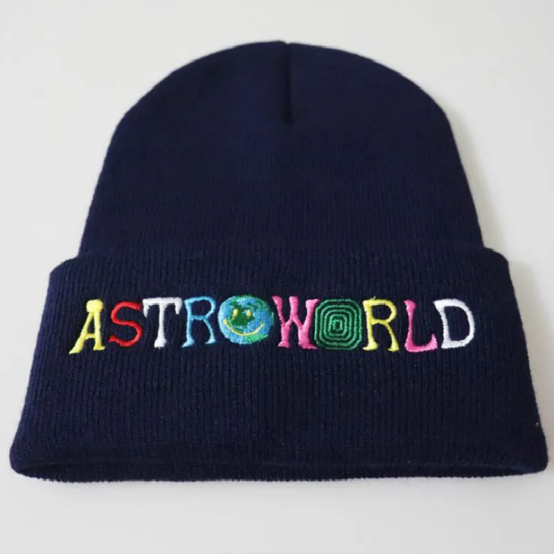 ASTRO WORLD мужская вязаная шапка с вышивкой астромир Skullies Beanie уличная Теплая Лыжная Шапка женская модная зимняя шапка