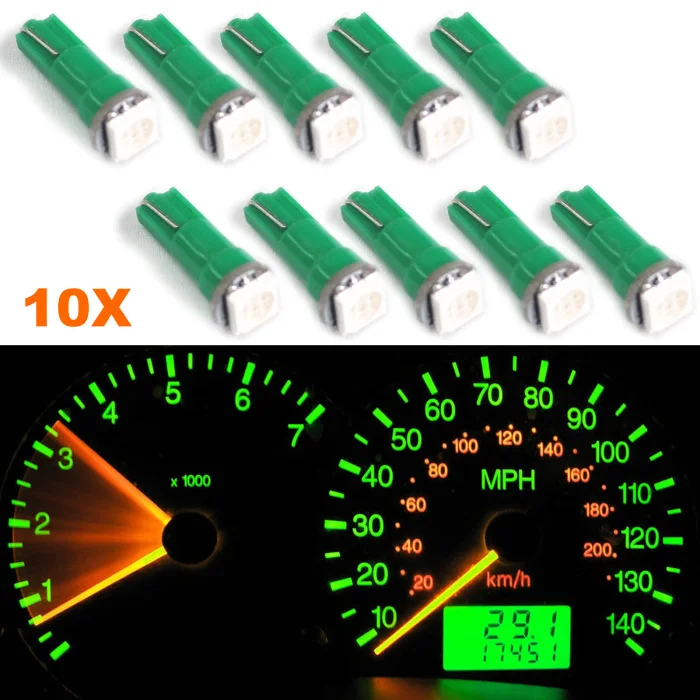 Прямая поставка; 10 шт. T5 17 37 73 74 SMD 5050 инструмент: клин приборная панель для автомобиля светодиодный свет лампы для Ford OE88