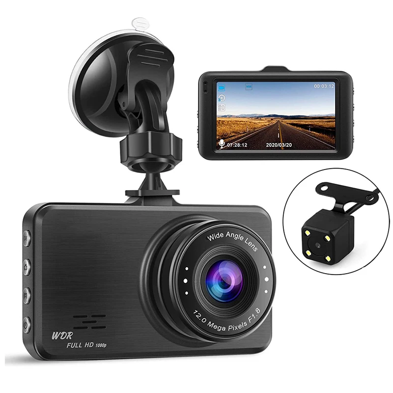 FHD 1080P Dash Cam 3 дюймов IPS Видеорегистраторы для автомобилей вождения Регистраторы