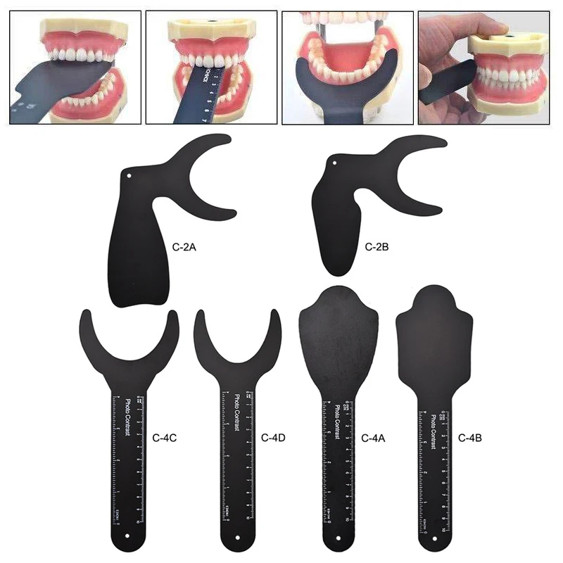 

1pcs Dental Orthodontic Photographic Image Contrast Board Oral Cheek Black Plate Contrasters Autoclavable Lab Instrument 6 Size