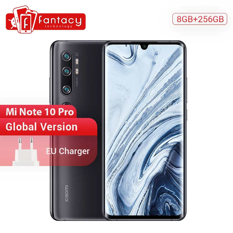 Глобальная версия xiaomi mi Note 10 Pro 8 Гб ram 256 ГБ rom 108MP Penta камера Snapdragon 730G Octacore мобильный