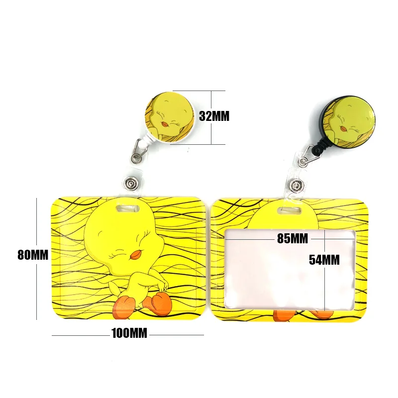 Забавный желтый ремешок с милой уткой аниме держатель для бейджа ID Card Мобильный