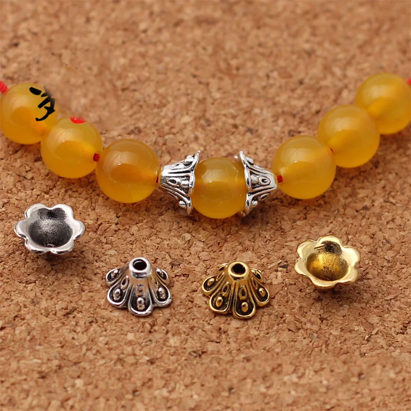 6 мм 10 шт. древние Золотые Старинные Серебряные двухслойные маленькие