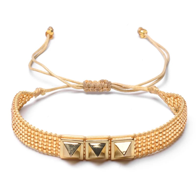 

Rttooas Gold Star Bracelet Miyuki Beaded Luxury Bracelets For Women Friendship Bracelets Fashion Rivet Jewelry 2020 Wholesale