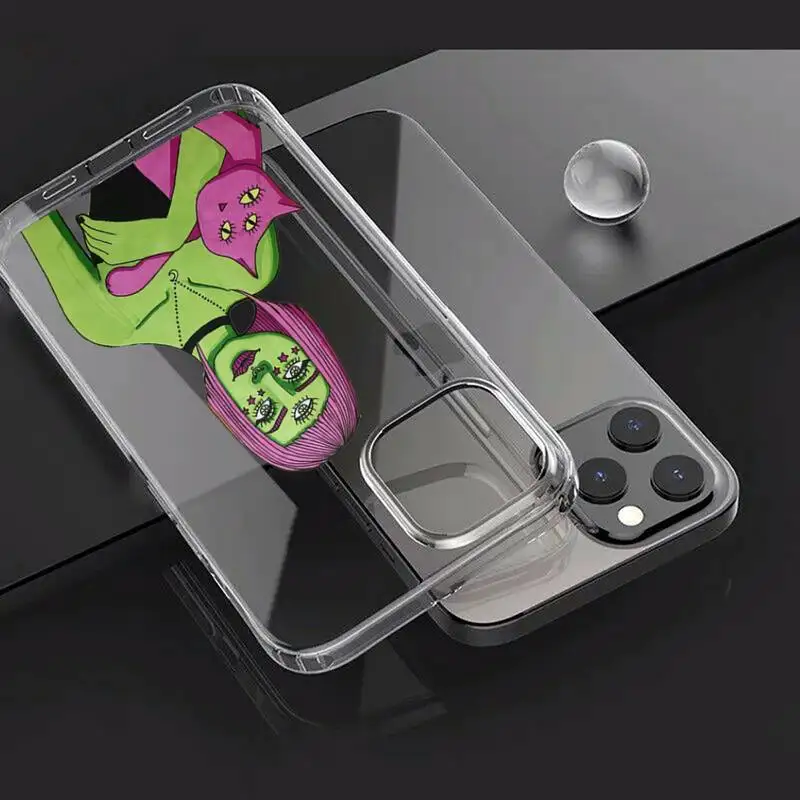 

Aesthetic Devil Woman Bad girl smoke eyes Phone Case Transparent for iPhone Samsung A S 11 12 6 7 8 9 30 Pro X Max XR Plus lite