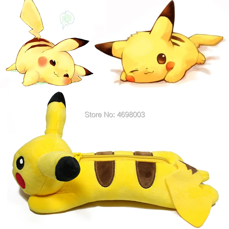 Чехол-карандаш Kawaii Pikachu для девочек вместительный Многофункциональный милый