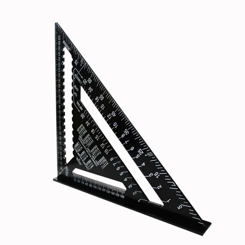 

7/12" Aluminum Alloy Triangle Angle Ruler Protractor Woodworking Measurement Tool Quick Read Square Layout Gauge Carpenter tools