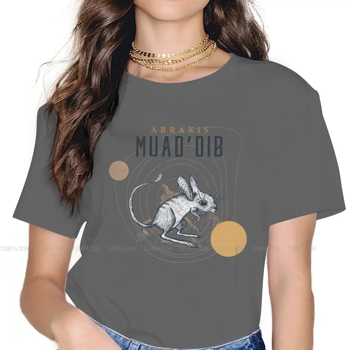 

Dune Chronicles Sci-Fi Movie Girls T Shirt Muad Dib Female Tops Harajuku Funny Tees Ladies 5XL Cotton Tshirt
