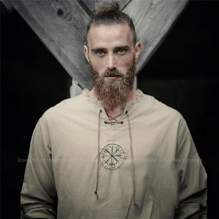 Футболка для косплея пирата Саксона средневековая рыцарская туника мужчин