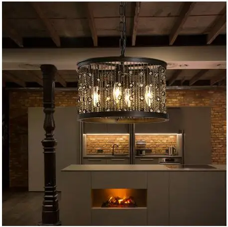 Американский Винтаж светодиодный Кристалл лампы в форме свечи люстра Утюг