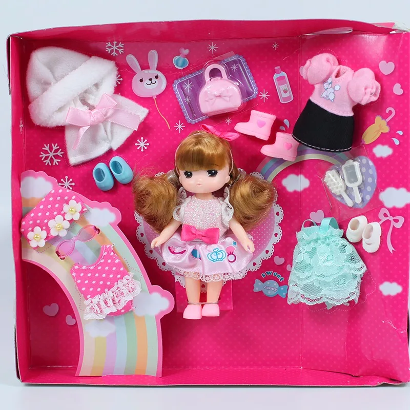 Оригинальная кукла 10 см модная экшн фигурка с двумя косичками милая девушка рот