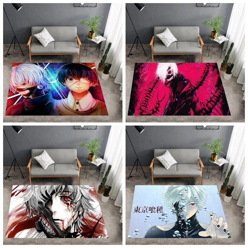 Мультяшный Токийский большой коврик для пола Придверный Квадратный Ковер