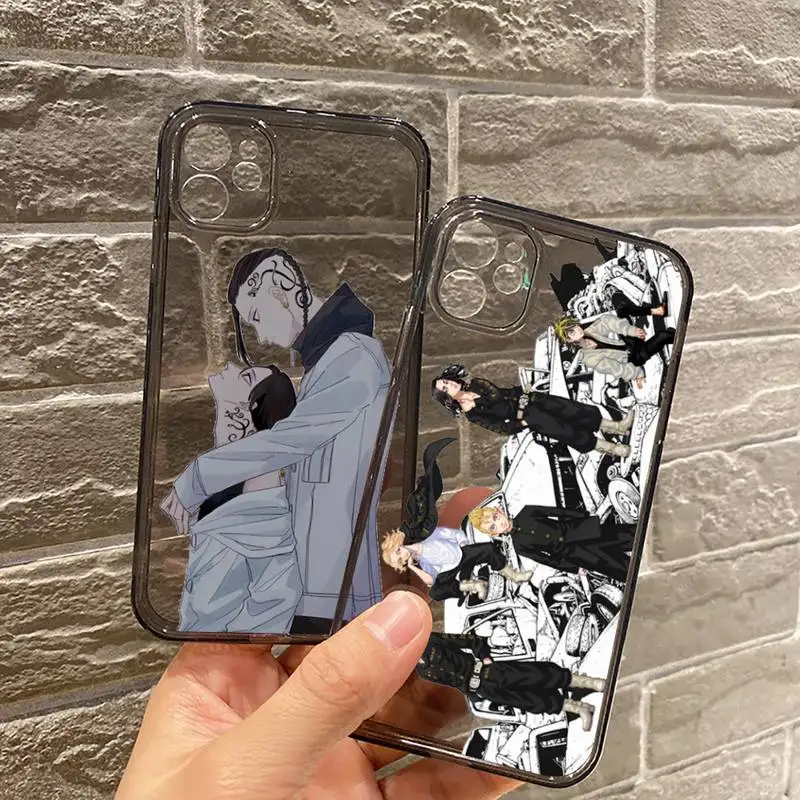 

Tokyo Revengers Phone Case For iPhone 12 11 8 7 se 2020 mini pro X XS XR MAX Plus Black Transparent Cover