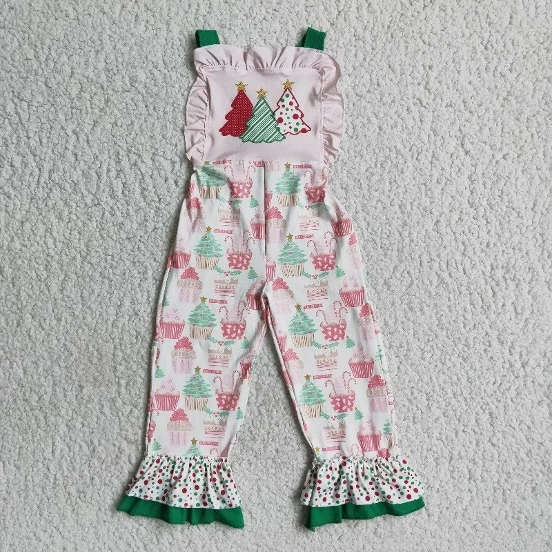 

Wholesale Toddler Boutique Children's One-piece Jumpsuit Clothing Pink Christmas Baby Girl Comfortable Breathable Kids Pants