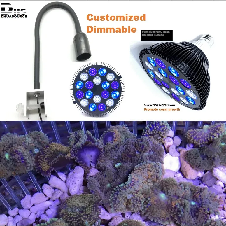 led aquarium light with dimmable reef lamp PAR38 bulb for nano tank saltwater marine coral algae fish