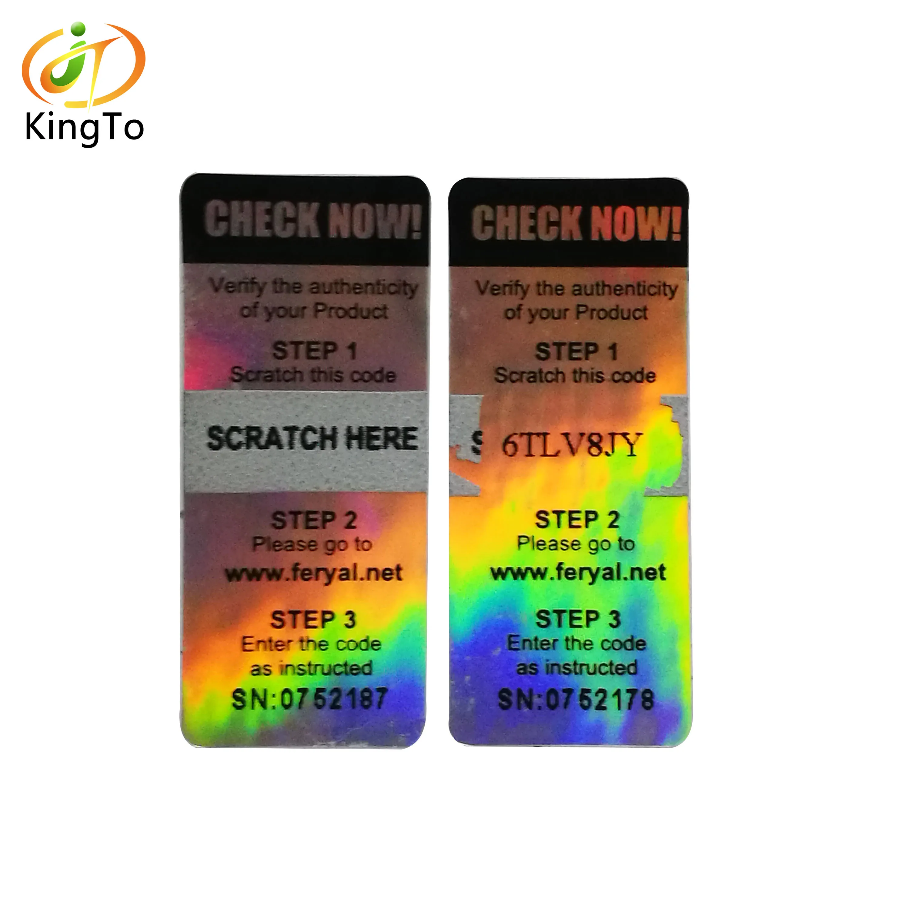 

Custom adhesive scratch off hologram sticker