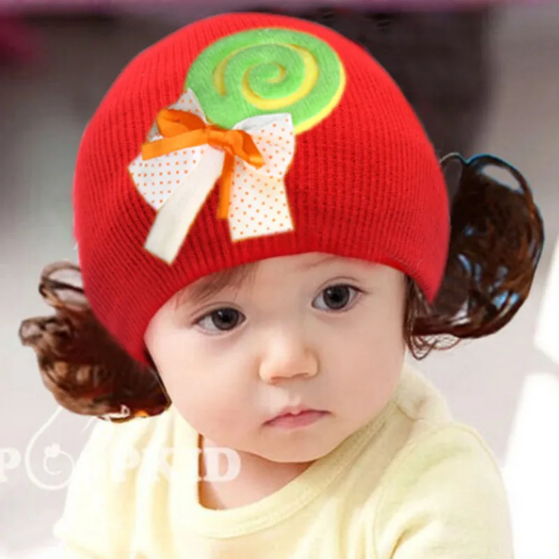 1 шт. зимняя Горячая Распродажа Новая шапка Модный милый парик волос с цветами