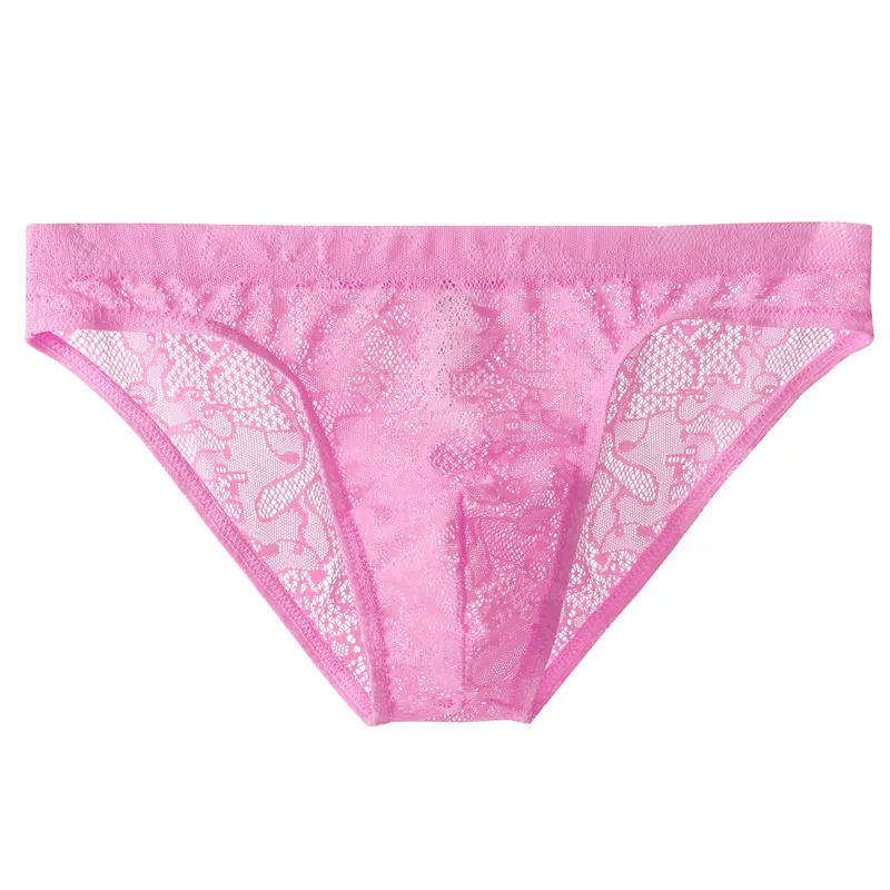 2019 сексуальное мужское нижнее белье прозрачные трусы Мужские дышащие кружевные