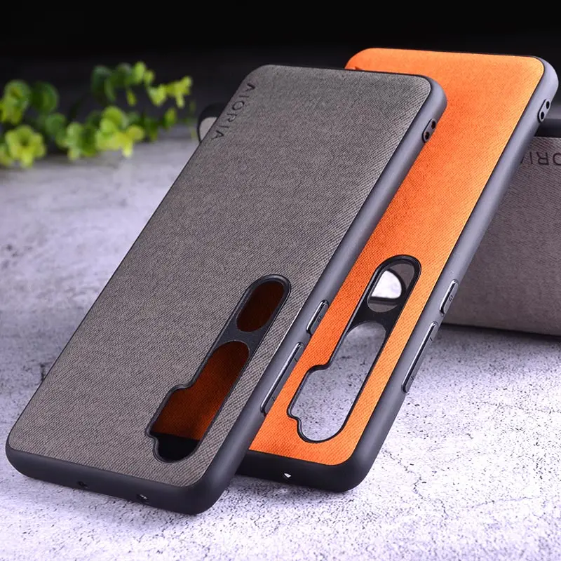 Текстильный чехол для Xiaomi mi note 10 pro, Жесткий ПК+ Мягкий ТПУ+ текстильный кожаный чехол, чехлы для mi note 10 pro