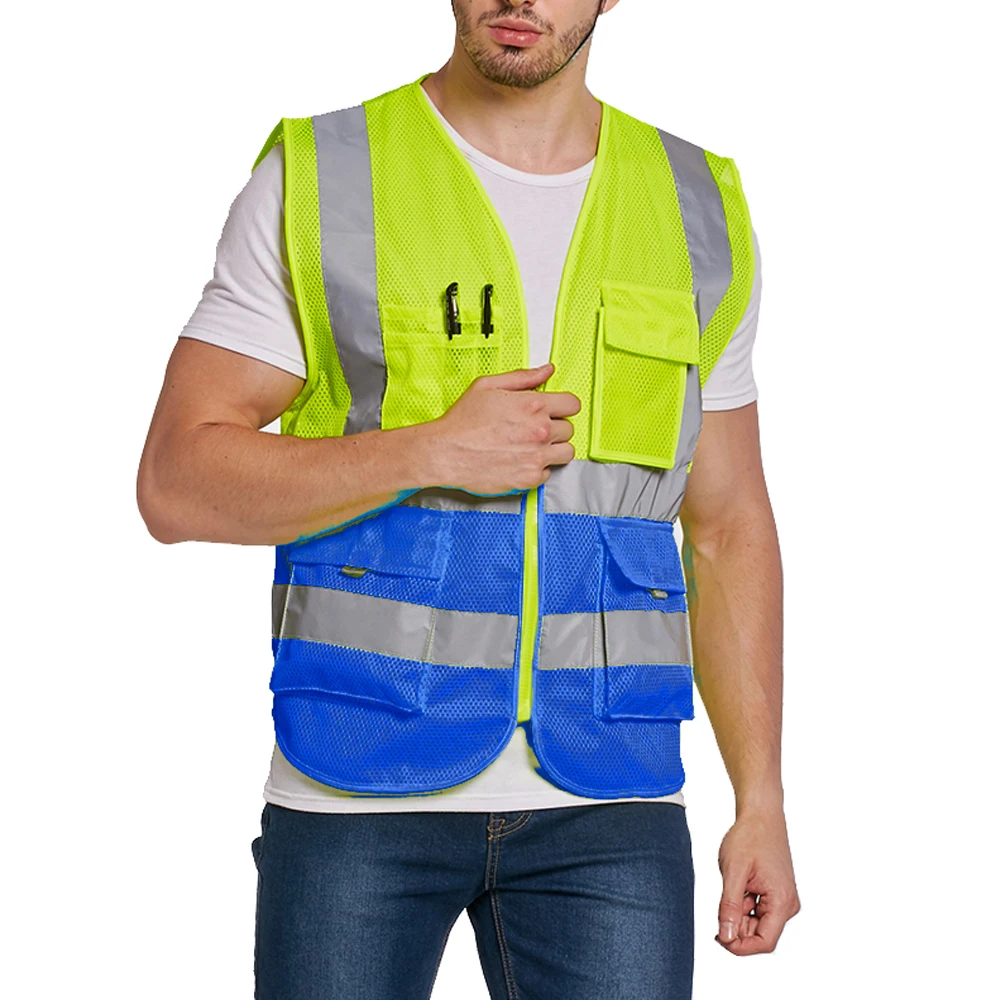 Mens Safety Reflective Warning Vest High Visibility Work Waistcoat Security Protective LOGO Printing | Мужская одежда