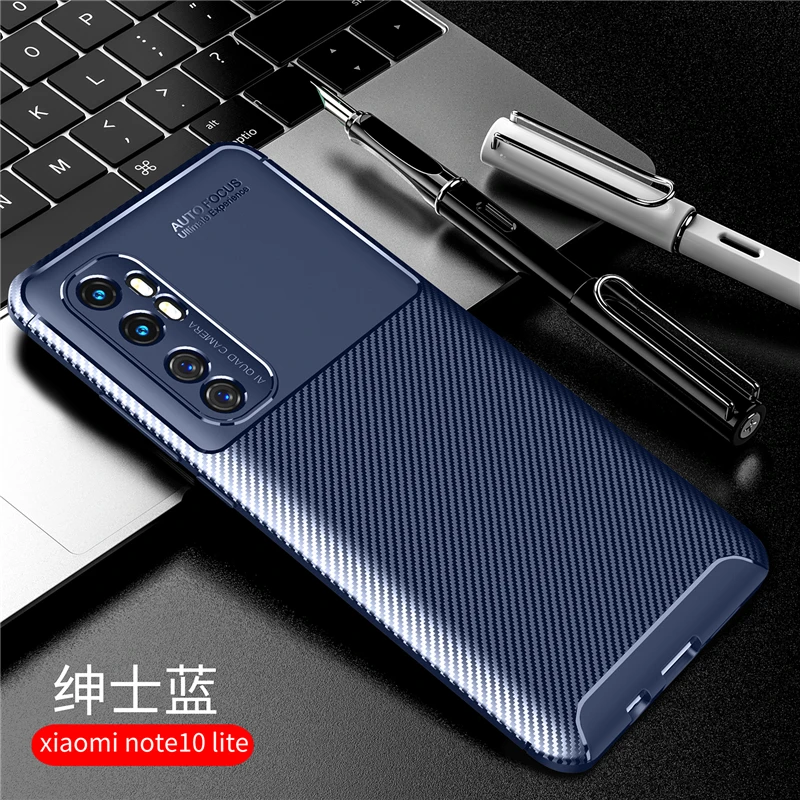 

For Xiaomi Mi Note 10 Lite Case Funda Fiber Silicone Protective Soft Case For Mi Note 10 Lite Cover For Xiaomi Note 10 Lite Case