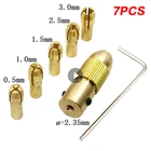 7 шт.компл. 2,353,174,055,05 мм латунная Цанга Dremel мини-сверлильный патрон для вала электродвигателя инструменты сверлильный патрон адаптер