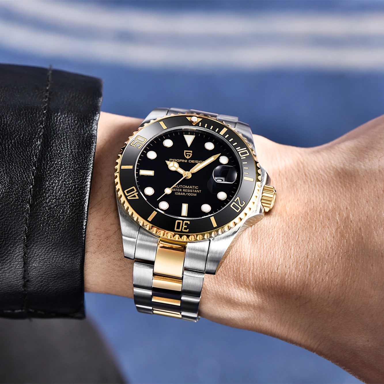 

PAGANI DESIGN Top Brand Luxury Business Men's watches Stainless Steel 100M Waterproof Watches Ceramic bezel NH35A watch relogio