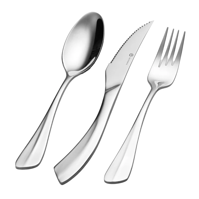 

Европейский роскошный набор столовой посуды из нержавеющей стали, женский набор, вилка, ложка для супа, нож Vajilla простой обеденный столик ...