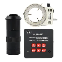 4k 2k 1080p 38mp hdmi usb industrial video microscope camera tf card storage zoom 100x 130x zoom c mount lens for pcb soldering