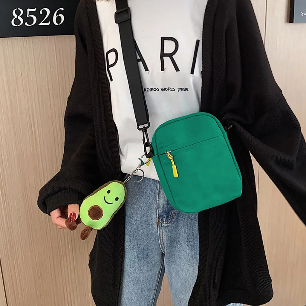 Женская универсальная милая маленькая квадратная сумка Холщовая Сумка через