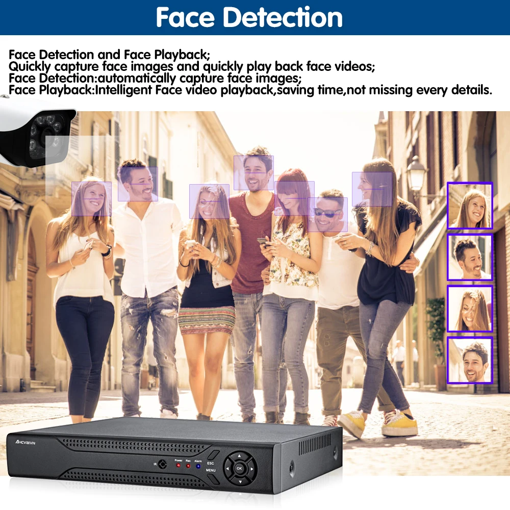 AHCVBIVN H.265 H.264 8CH 48В POE NVR 5MP/4MP/1080P аудио выход видеонаблюдения безопасности видео