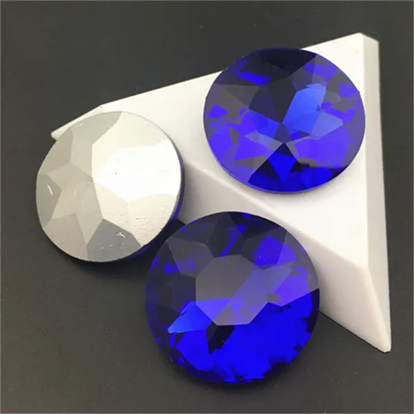 cobalt Baoshihua 27 мм 35 мм большой круглый Необычные камни плоский верх Pointback стеклянные кристаллы 1216 для изготовления ювелирных изделий - Цвет: cobalt