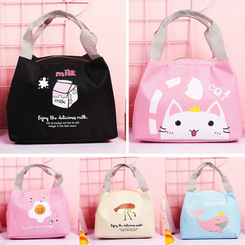 Функциональная термо-коробка для еды портативная Изолированная Холщовая Сумка