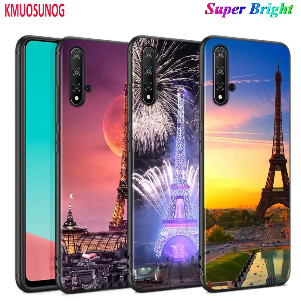 

Black Cover London Paris Eiffel tower for Huawei Nova 5 3i P Smart Z Plus 2019 P30 P20 Pro P10 P9 P8 Lite Plus Phone Case